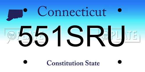 551SRU Connecticut License Plate
