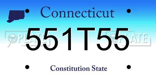 551T55 Connecticut License Plate