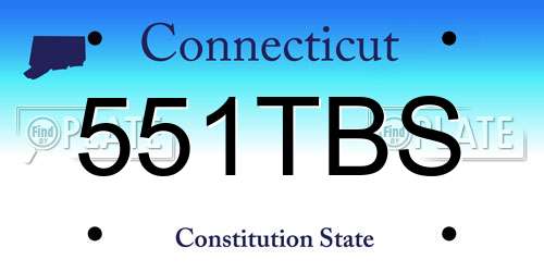 551TBS Connecticut License Plate