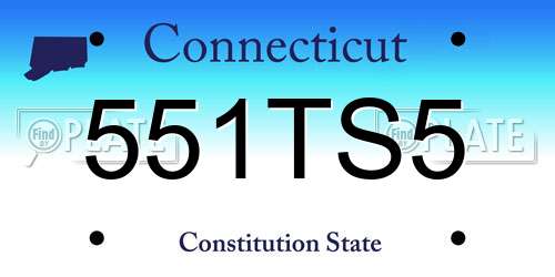 551TS5 Connecticut License Plate