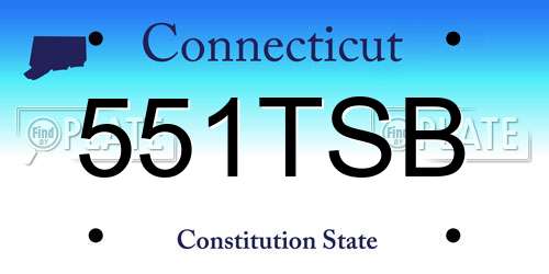551TSB Connecticut License Plate