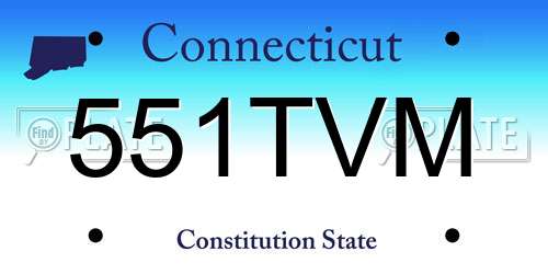 551TVM Connecticut License Plate