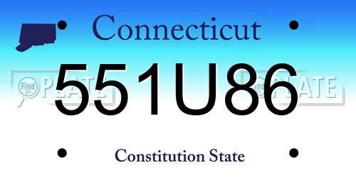 551U86 Connecticut License Plate