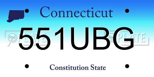 551UBG Connecticut License Plate