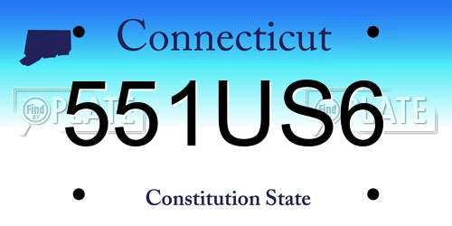 551US6 Connecticut License Plate