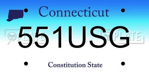 551USG Connecticut License Plate