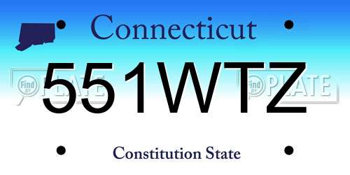 551WTZ Connecticut License Plate