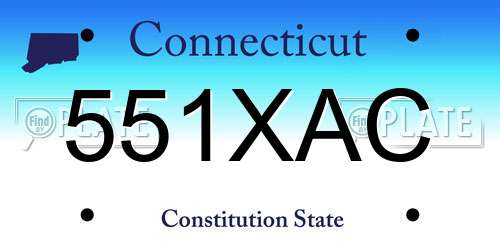 551XAC Connecticut License Plate