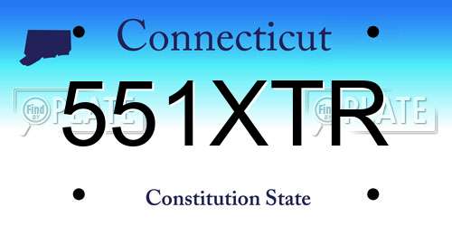 551XTR Connecticut License Plate