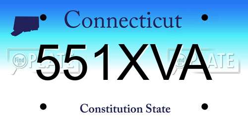 551XVA Connecticut License Plate