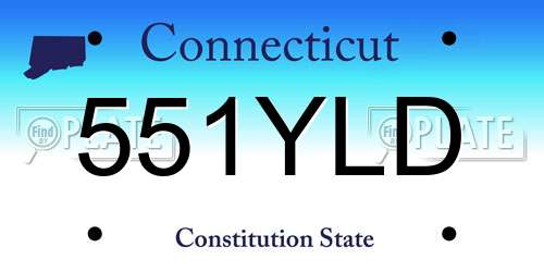 551YLD Connecticut License Plate