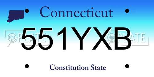 551YXB Connecticut License Plate
