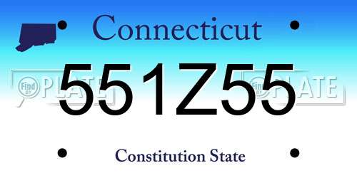 551Z55 Connecticut License Plate
