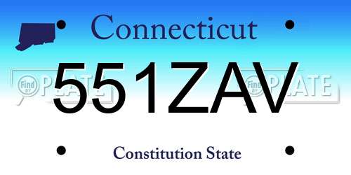 551ZAV Connecticut License Plate