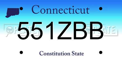 551ZBB Connecticut License Plate