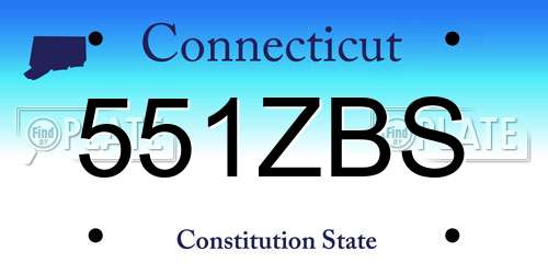 551ZBS Connecticut License Plate