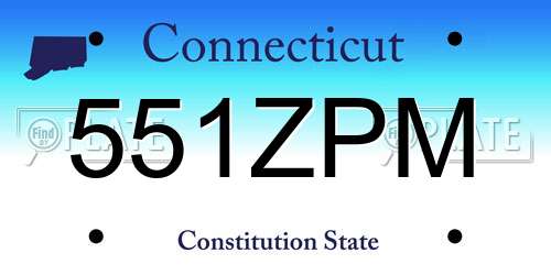 551ZPM Connecticut License Plate