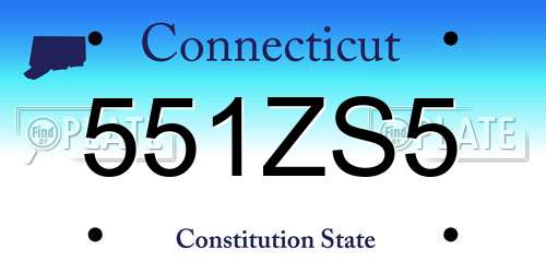 551ZS5 Connecticut License Plate