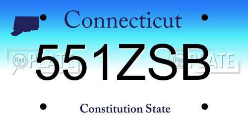 551ZSB Connecticut License Plate