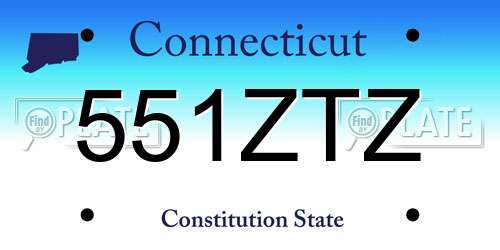 551ZTZ Connecticut License Plate