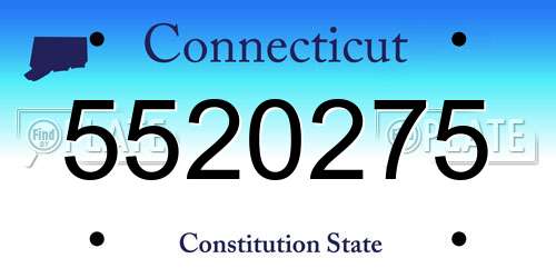 5520275 Connecticut License Plate