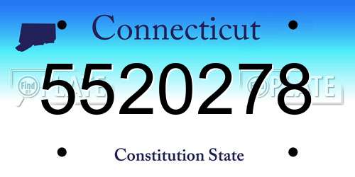 5520278 Connecticut License Plate