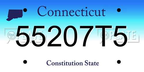 55207T5 Connecticut License Plate