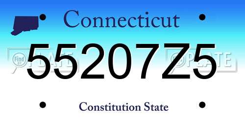 55207Z5 Connecticut License Plate