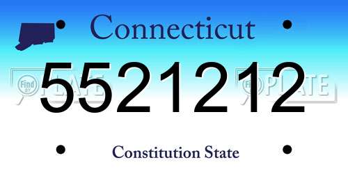 5521212 Connecticut License Plate
