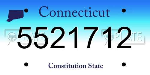 5521712 Connecticut License Plate