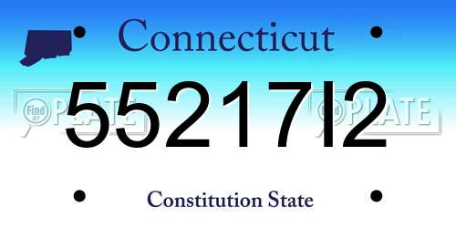 55217I2 Connecticut License Plate
