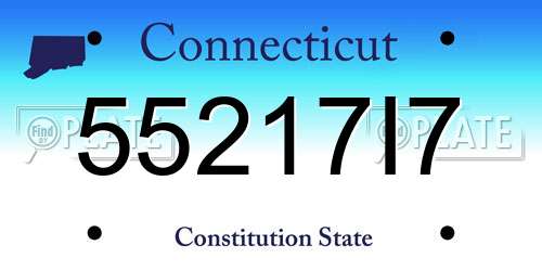 55217I7 Connecticut License Plate