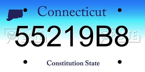 55219B8 Connecticut License Plate