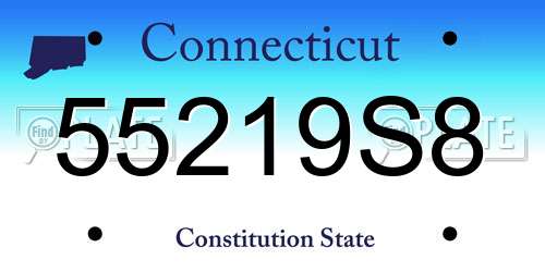 55219S8 Connecticut License Plate