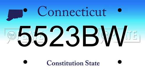 5523BW Connecticut License Plate