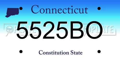 5525BO Connecticut License Plate