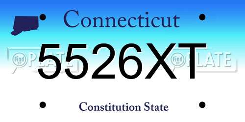 5526XT Connecticut License Plate
