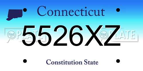 5526XZ Connecticut License Plate