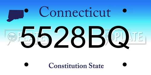 5528BQ Connecticut License Plate