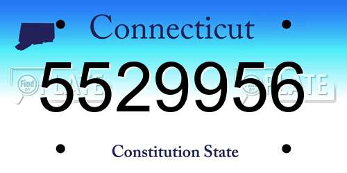 5529956 Connecticut License Plate