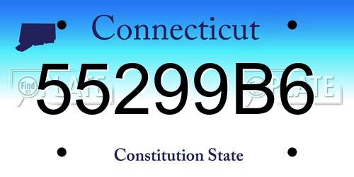 55299B6 Connecticut License Plate