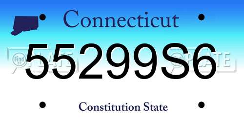 55299S6 Connecticut License Plate