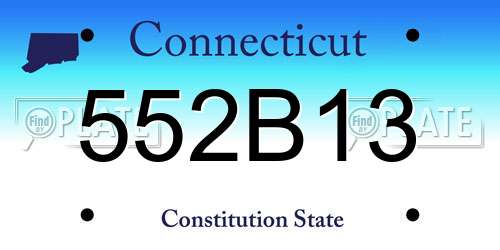 552B13 Connecticut License Plate