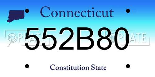552B80 Connecticut License Plate