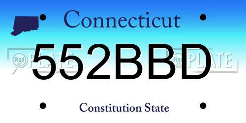 552BBD Connecticut License Plate
