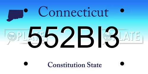 552BI3 Connecticut License Plate