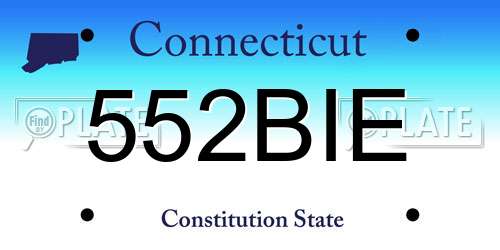 552BIE Connecticut License Plate