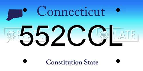 552CCL Connecticut License Plate