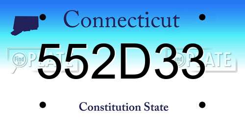 552D33 Connecticut License Plate