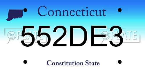 552DE3 Connecticut License Plate